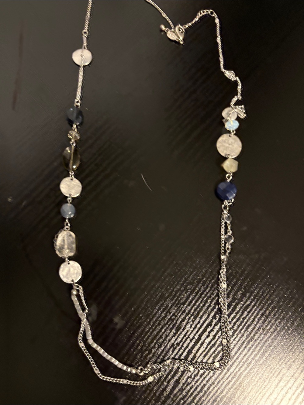Vintage Chico’s Signed Long Mixed Stone Statement Necklace